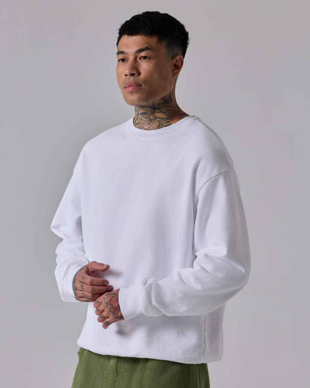 すぺさん Essentials Crew Neck Ref 白 Talentless | Men's Heavyweight White Crewneck Pullover