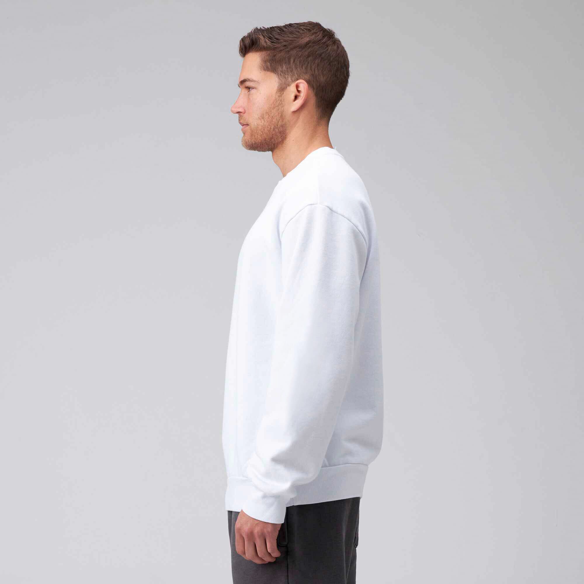 Plain white discount crew neck sweater