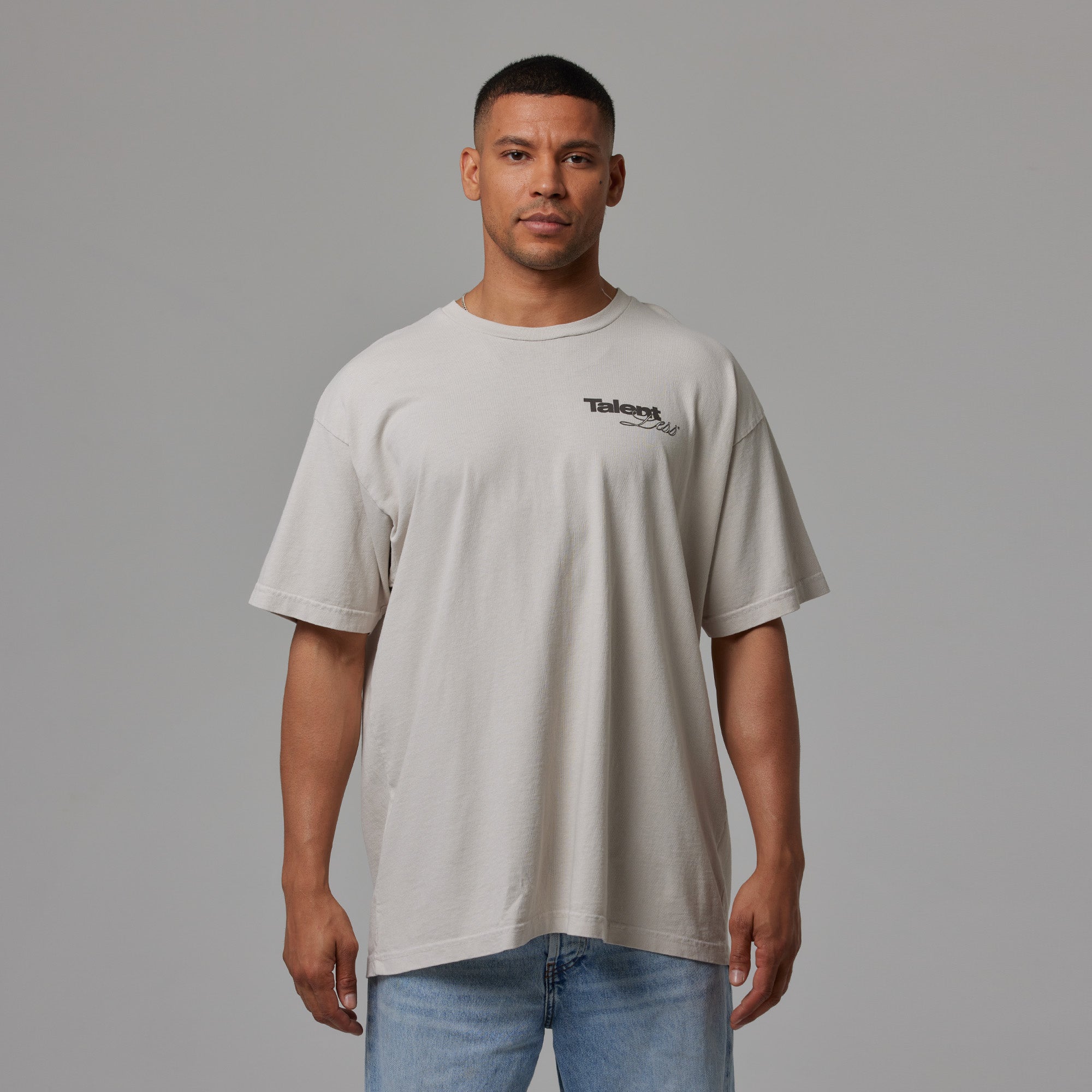 MENS DROP SHOULDER TEE SCRIPT GRAPHIC