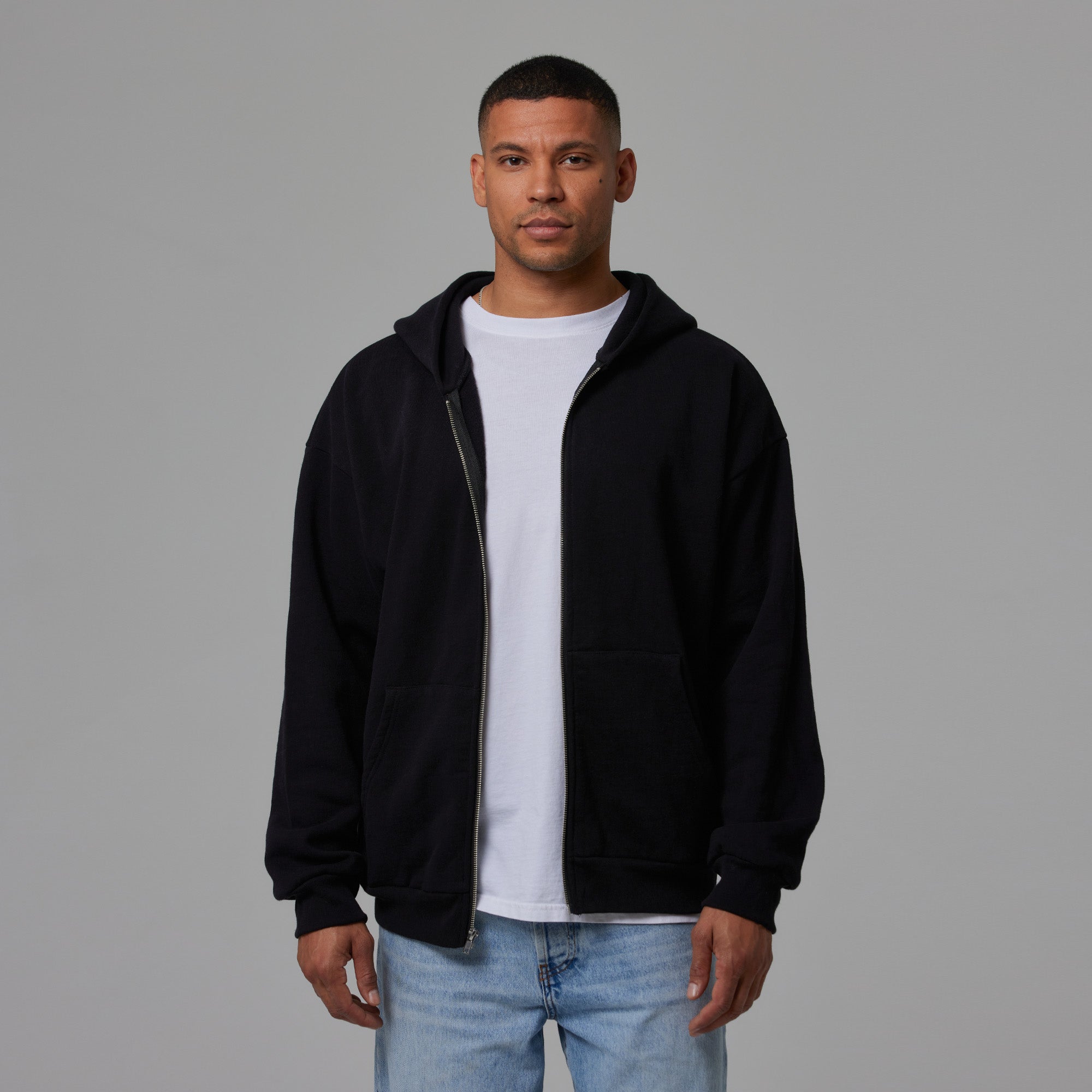 Off the shoulder zip up hoodie sale