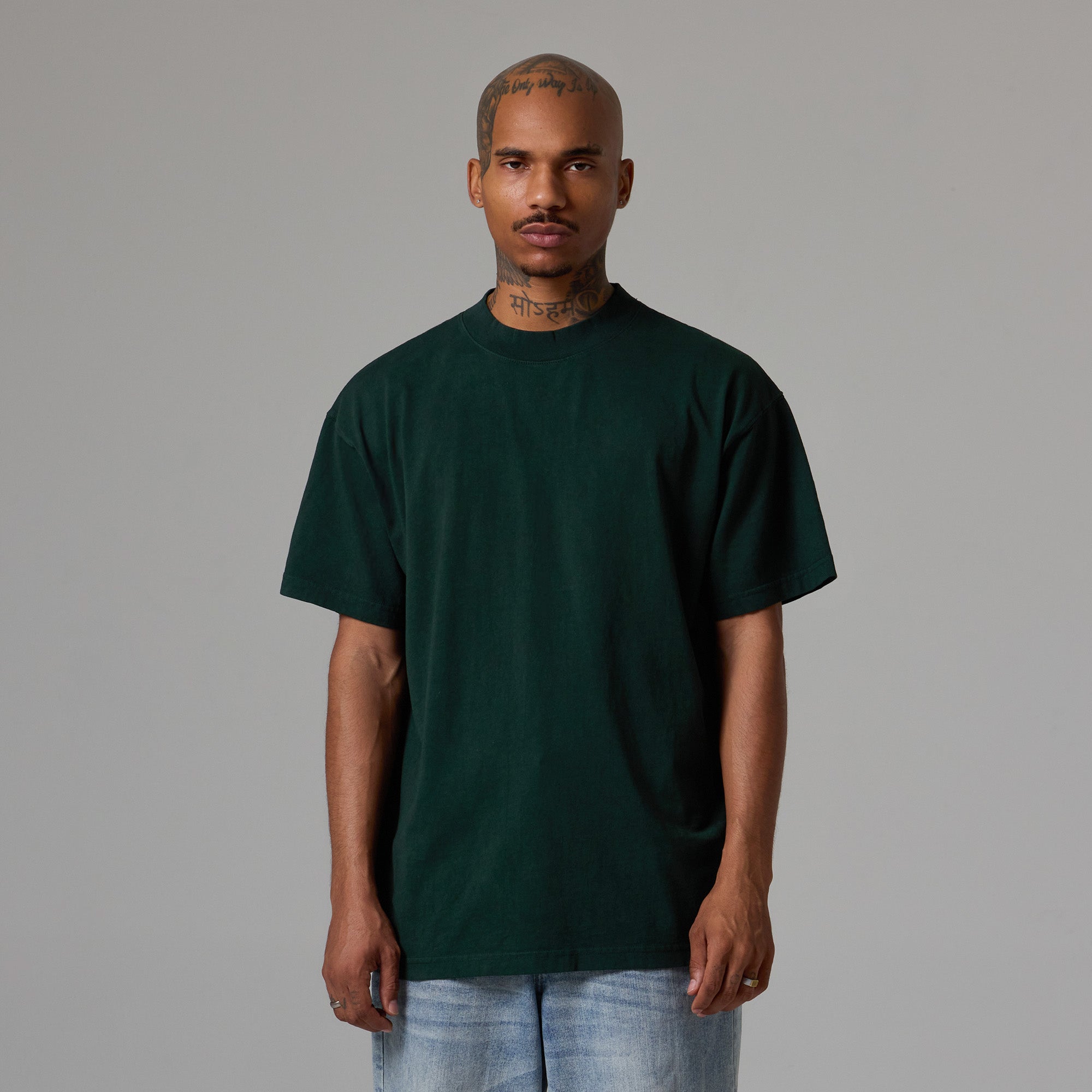 Talentless | Men's Mock Neck Tee Emerald