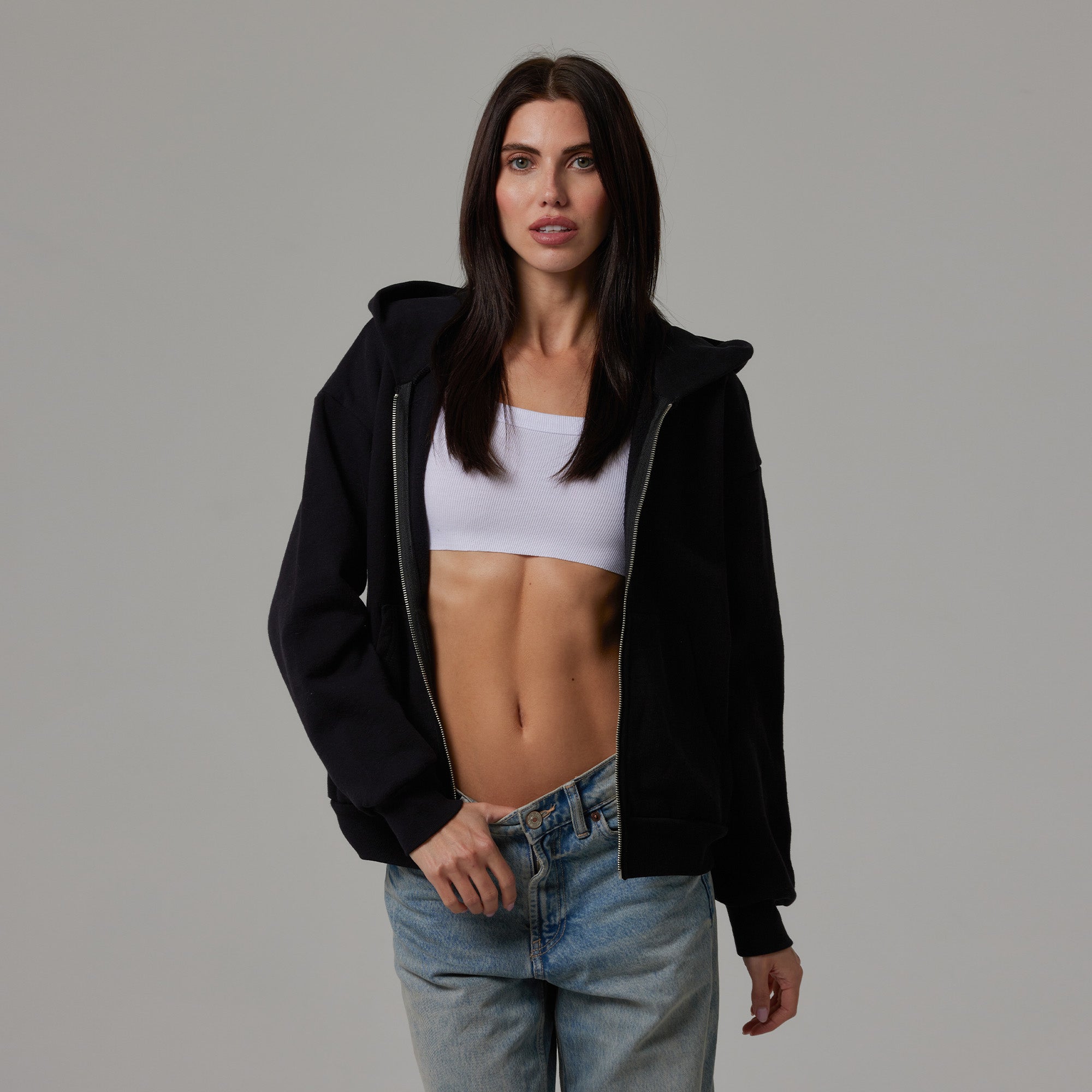 Talentless Women's Heavyweight Drop Shoulder Zip Hoodie