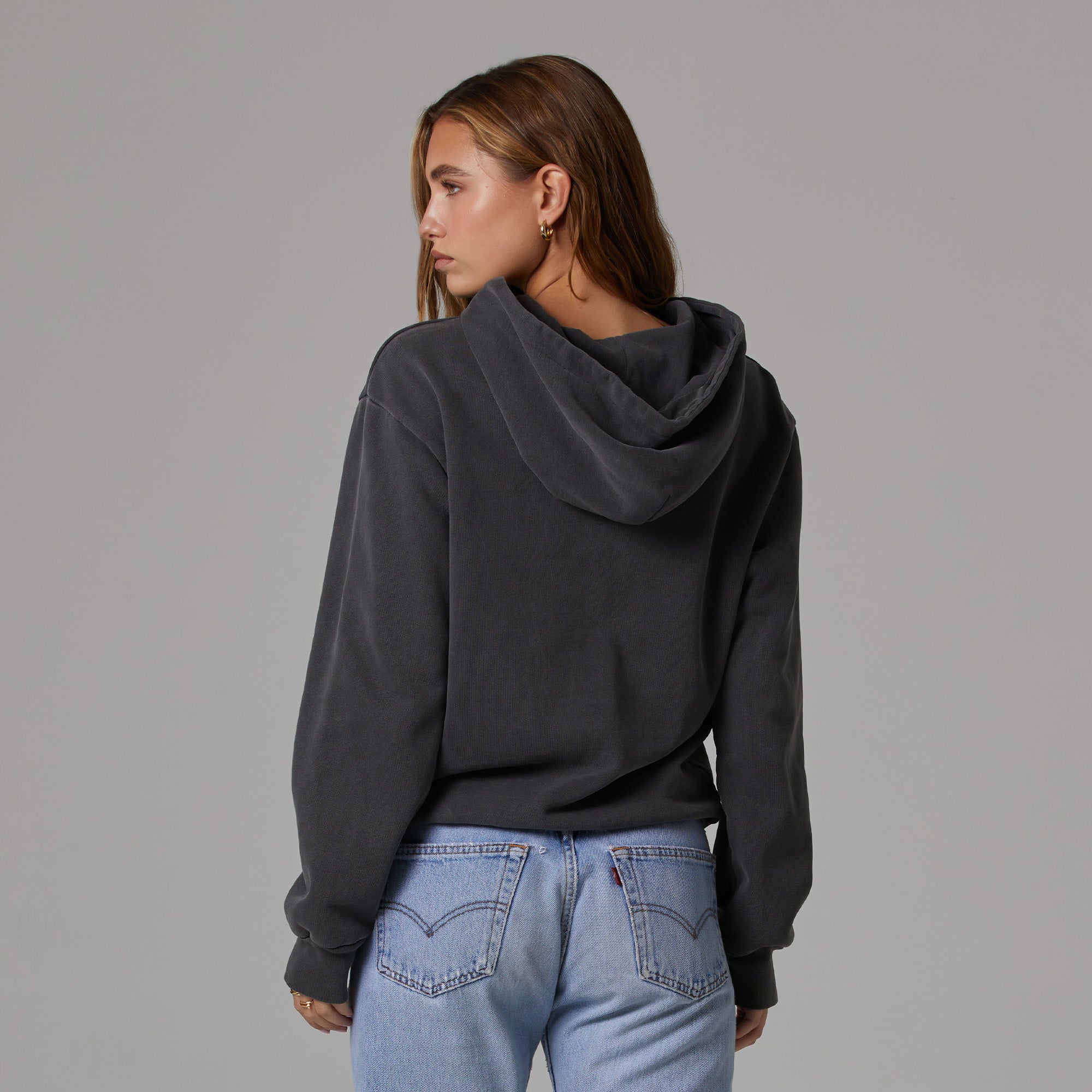 Long grey hoodie online womens