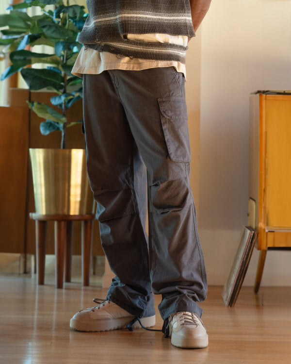 Men's Cargo Pants in Steel Grey.