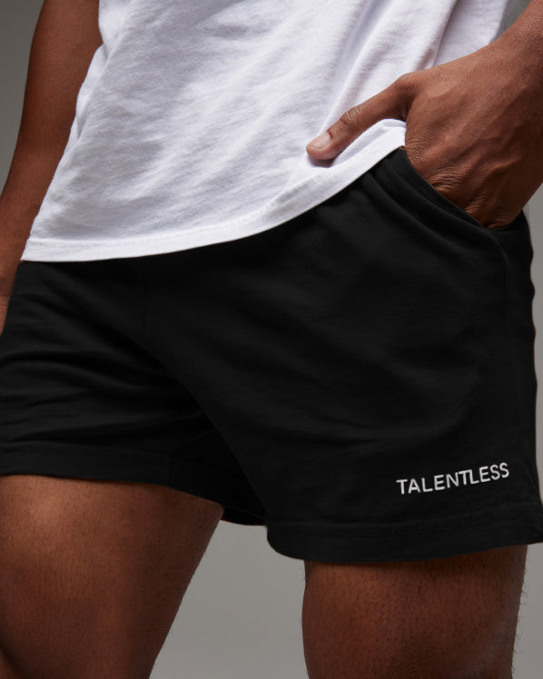 Male model wearing the jersey Shorts, shop all Men's Shorts