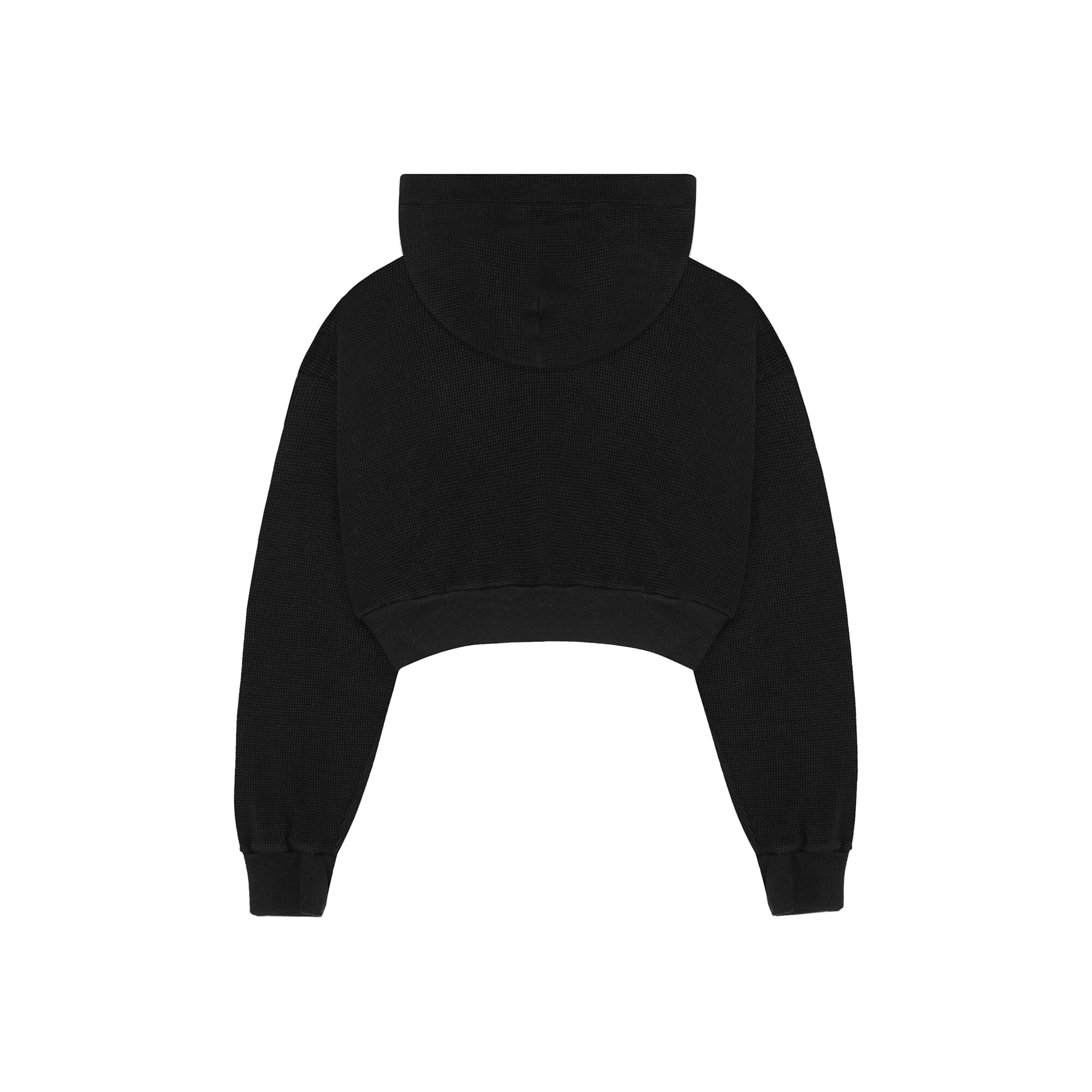 WOMENS CROPPED WAFFLE HOODIE