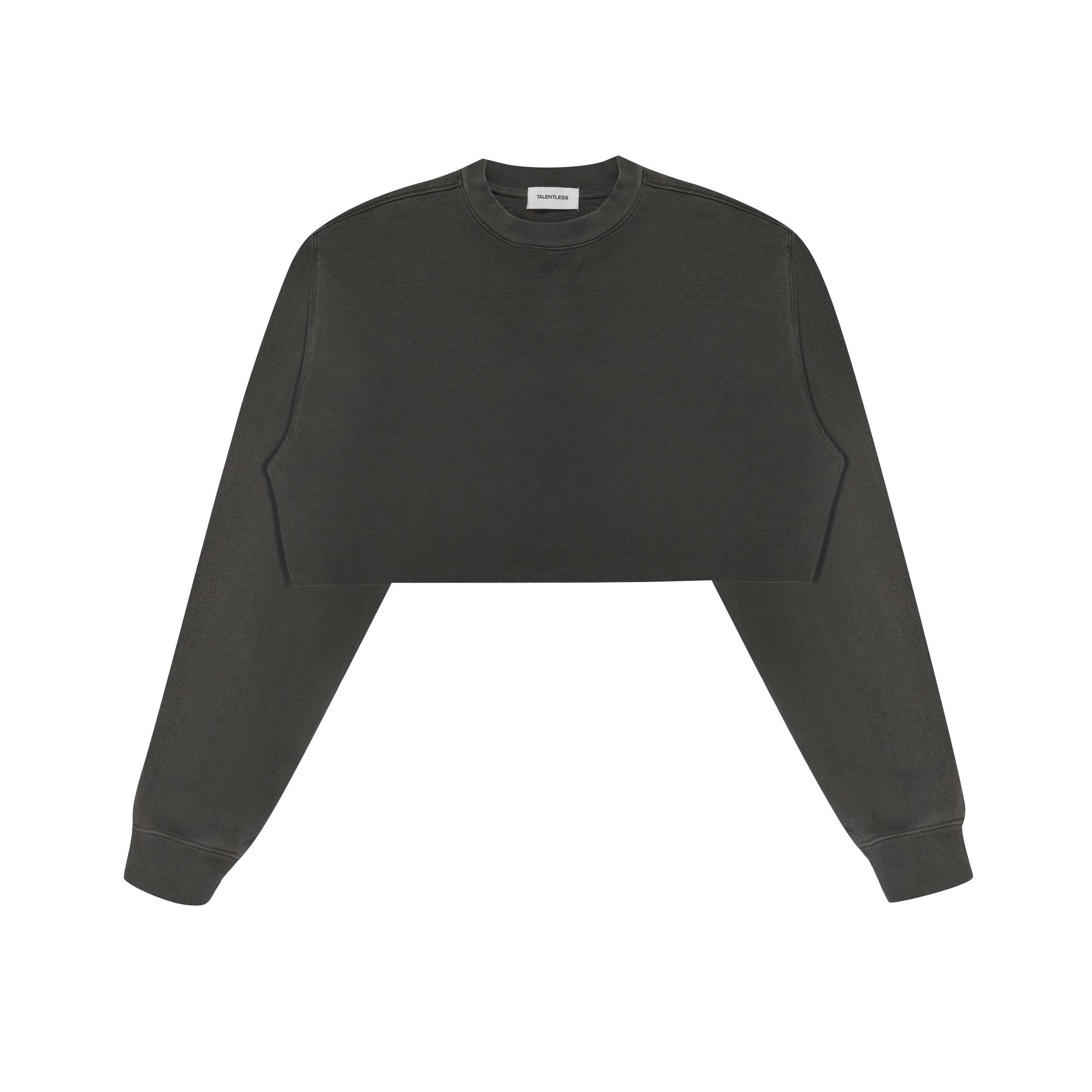 Cropped crew long online sleeve