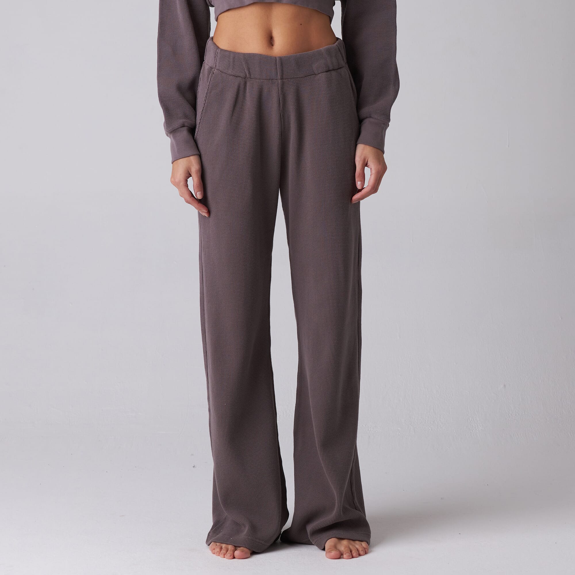 Realtree Sweatpants Adult Large Gray Drawstring Waffle Knit Pants Womens L